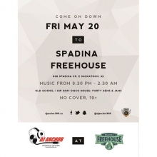 Spadina Freehouse Saskatoon
Friday May 20th - Special Guest DJ Set
Dj Anchor of Armed With Harmony
More Info Here> <a href=http://djanchor.ca/blogs/post/spadina-freehouse-saskatoon-dj-anchor-of-armed-with-harmony target=_blanc>http://djanchor.ca/blogs/post/spadina-freehouse-saskatoon-dj-anchor-of-armed-with-harmony</a>
Facebook Event here> <a href=https://www.facebook.com/even target=_blanc>https://www.facebook.com/even</a>