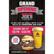 Shoeless Joe's Saskatoon Grand Opening Tonight w/ Dj Anchor of Armed With Harmony
Featuring Dj Anchor 7pm-11om and The Saskatchewan Rush Game On The Big Screens
Address: 303 Cope Lane
More Info Here> <a href=http://djanchor.ca/blogs/post/shoeless-joes-saskatoon-g target=_blanc>http://djanchor.ca/blogs/post/shoeless-joes-saskatoon-g</a>