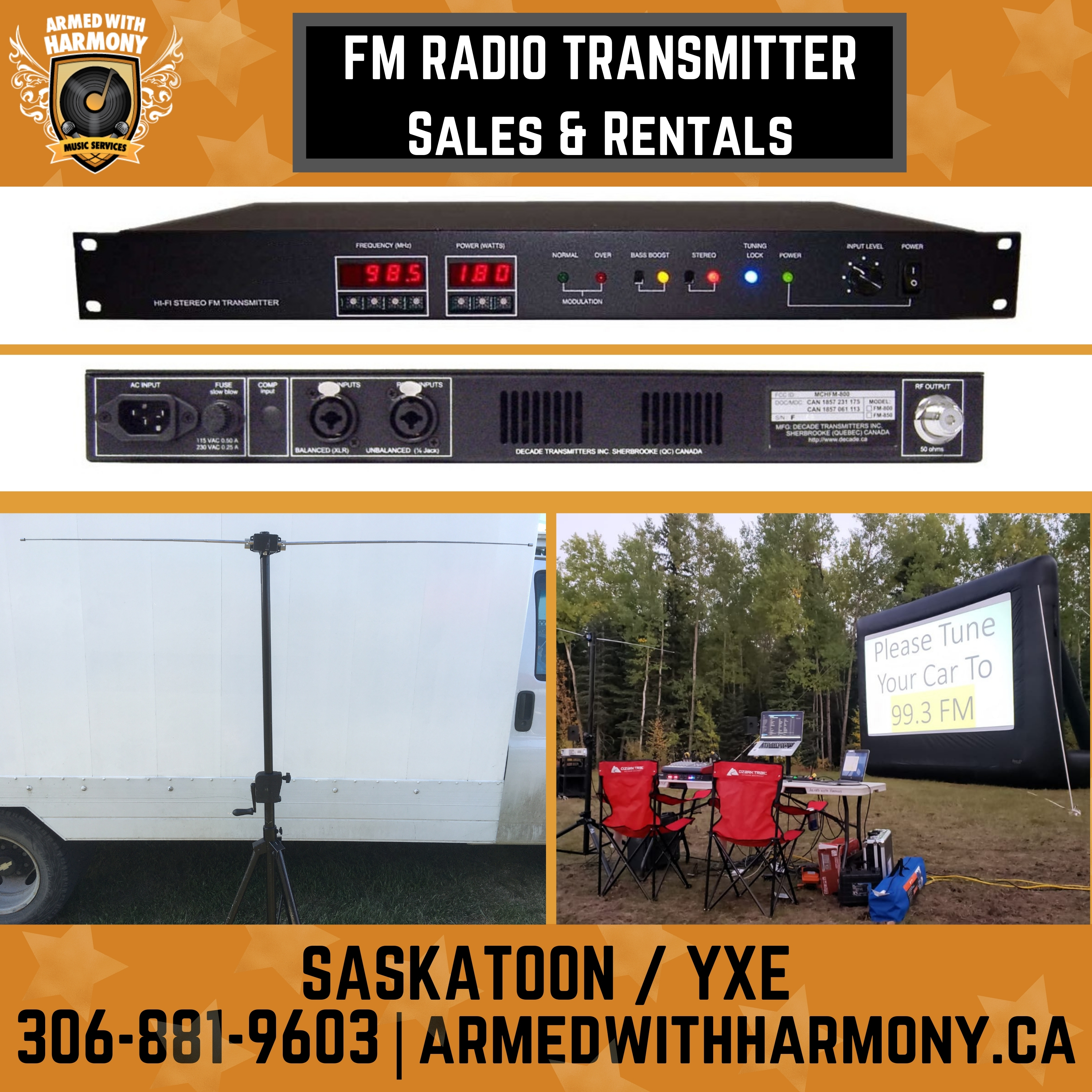 Saskatoon Saskatchewan FM Radio Transmitter Rental