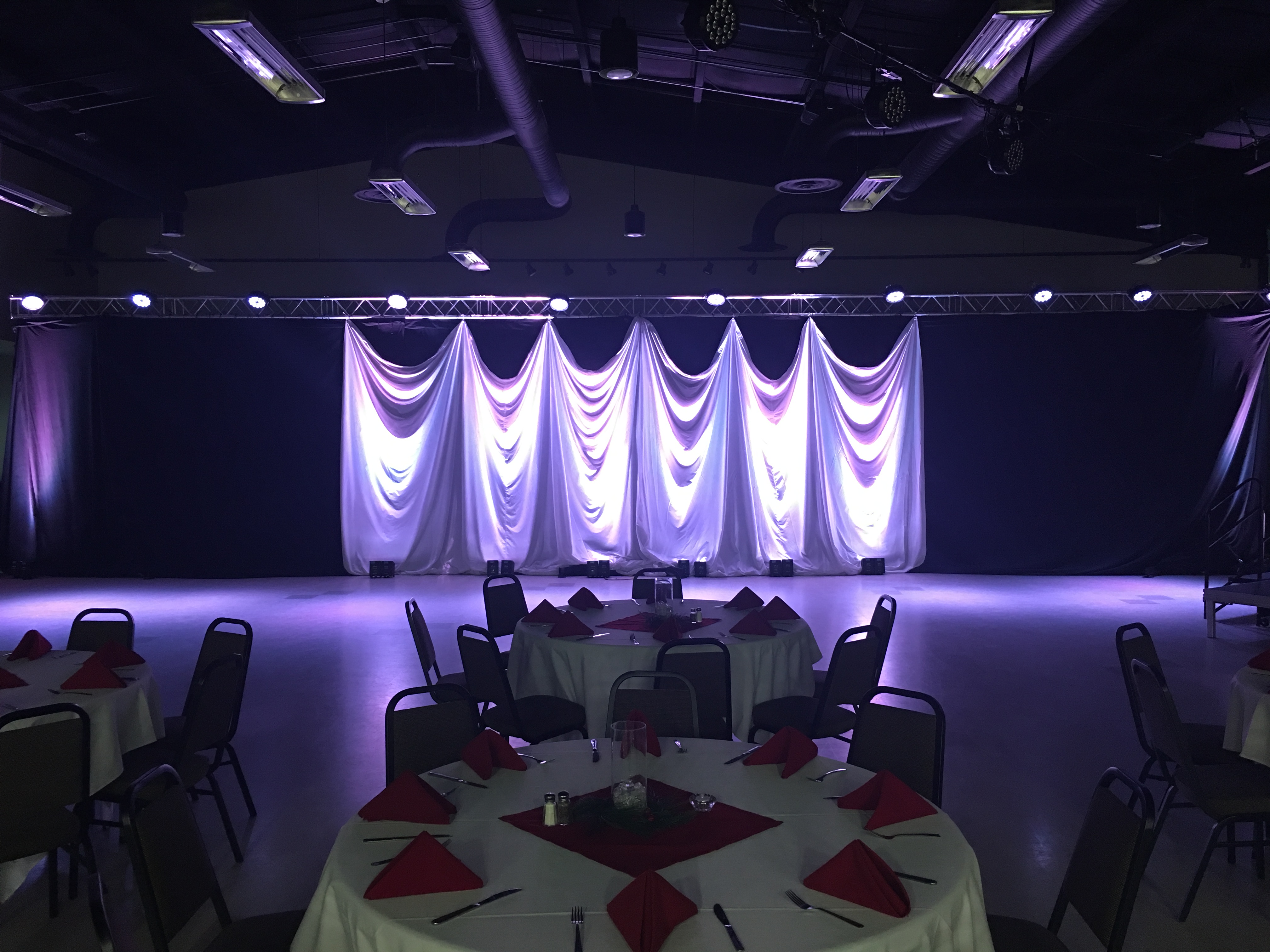 Saskatoon YXE Pipe  Drape Rentals Wedding Head Table Backdrop Linen