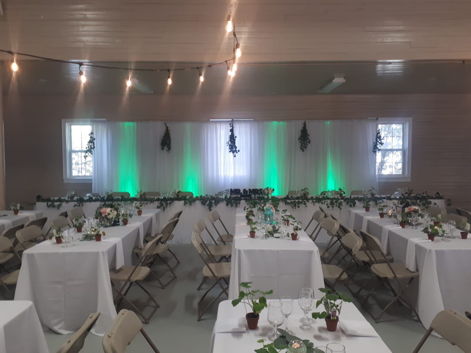 Saskatoon YXE Pipe  Drape Rentals Wedding Head Table Backdrop Linen