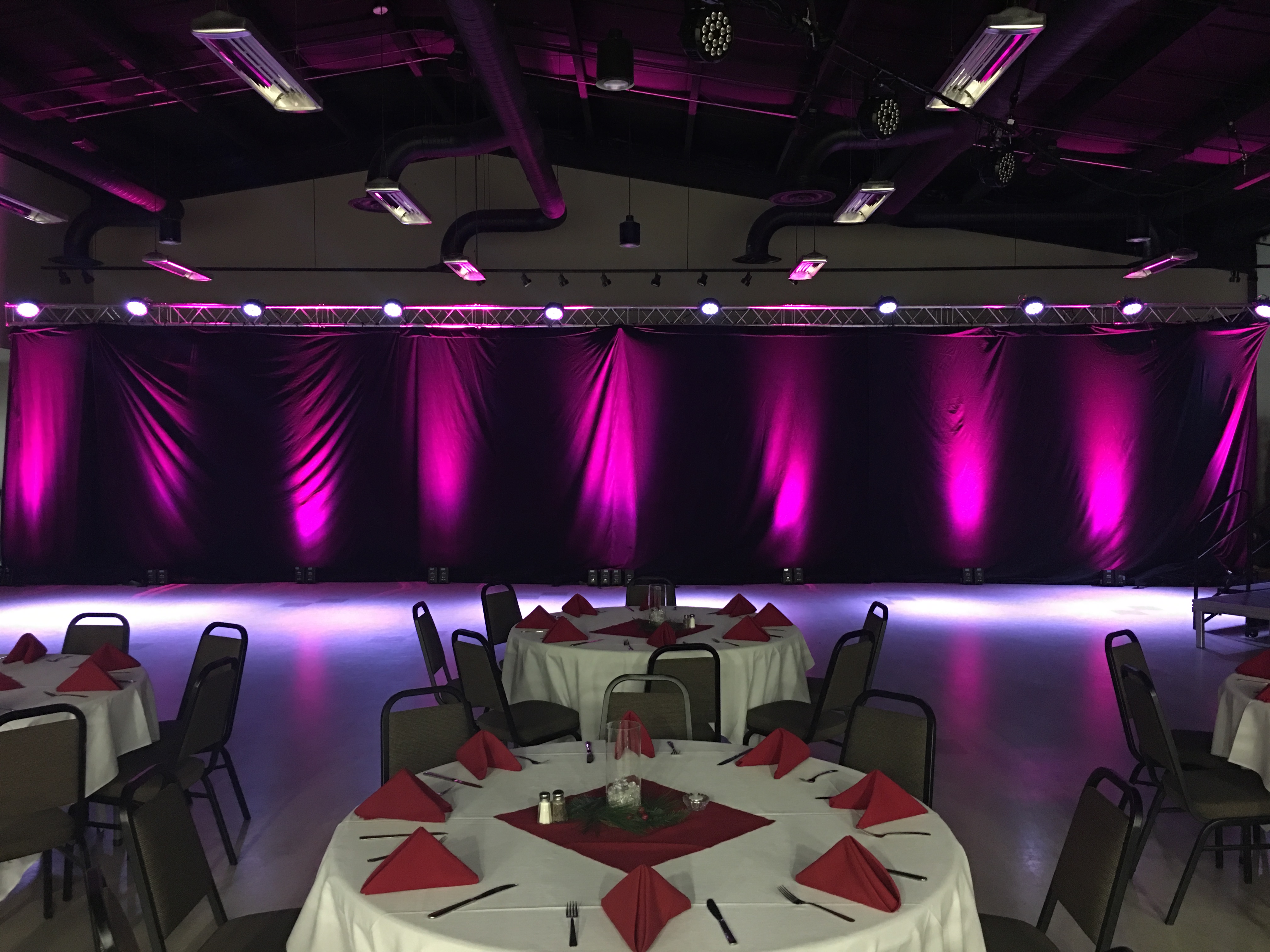Saskatoon YXE Pipe  Drape Rentals Wedding Head Table Backdrop Linen