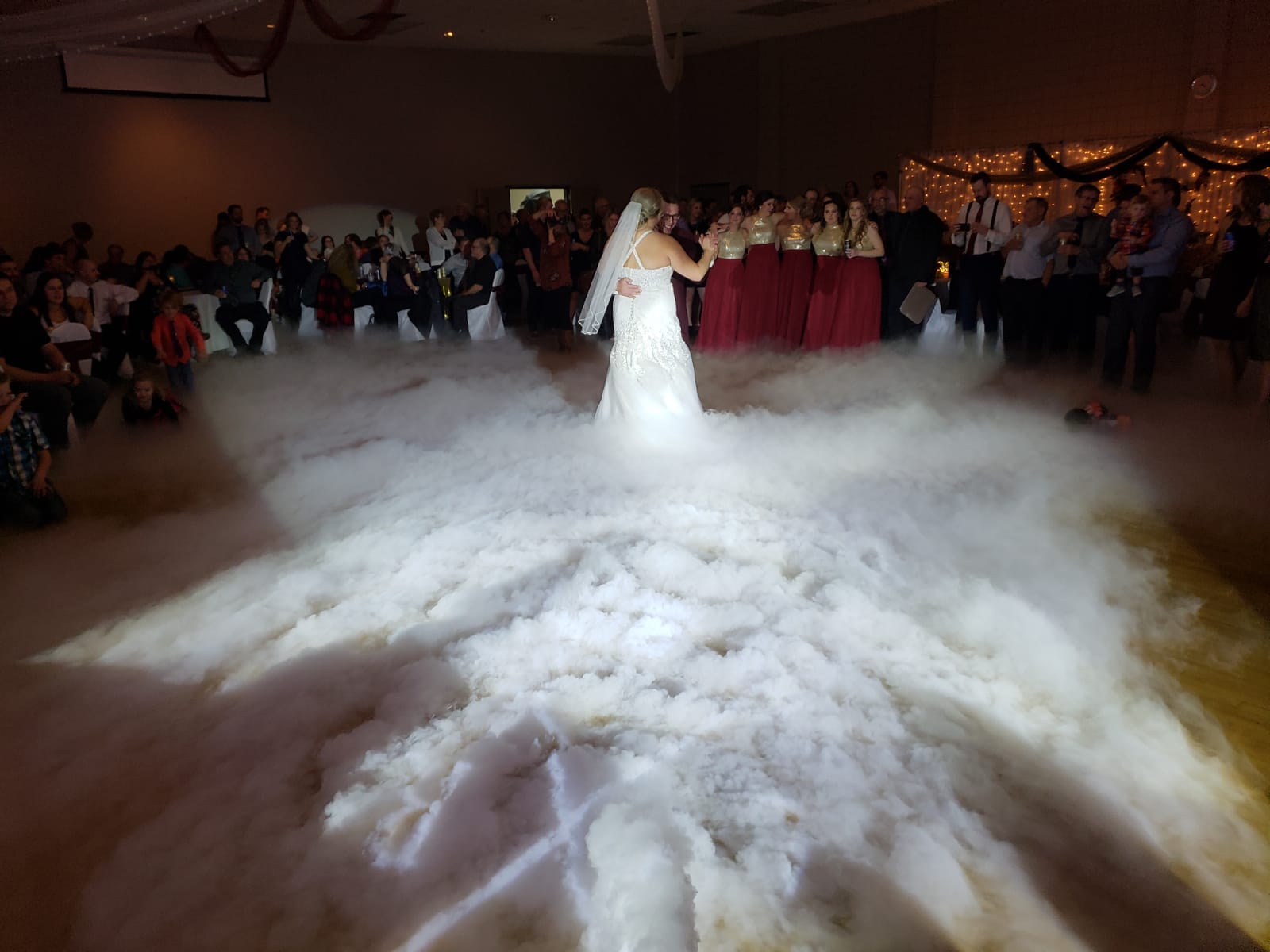 Saskatoon YXE Wedding DJ 1st First Dance On A Cloud Special Effect Rental