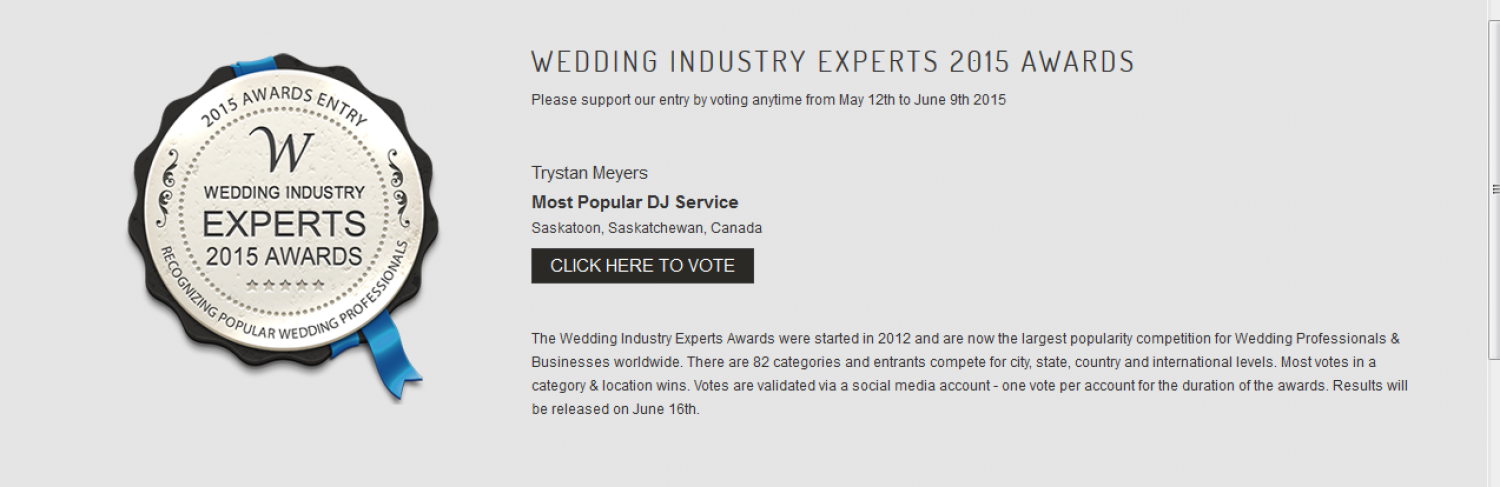 2015 Wedding Industry Expert Awards!