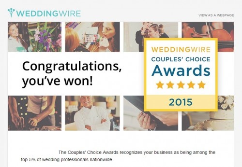 Wedding Wire's Saskatoon Couples Choice Award Winner For 2015
