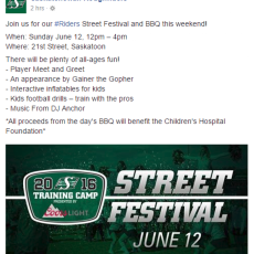 Saskatchewan Roughriders Street Festival w/ Dj Anchor of Armed With Harmony & 96.3 Cruz FM